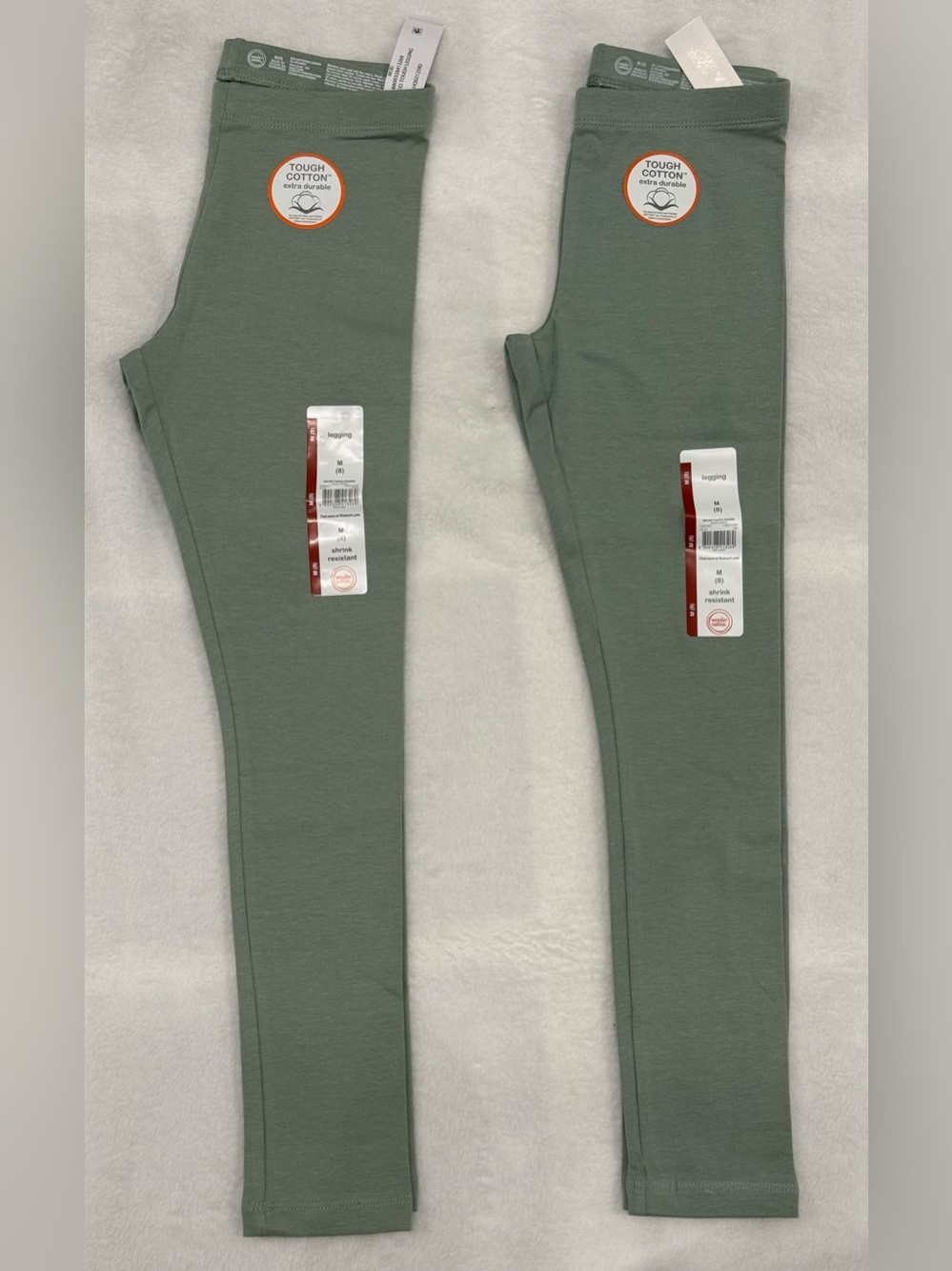 Wonder Nation Girls Cotton Leggings Medium (8) Milieu Green NWT Bundle (2)